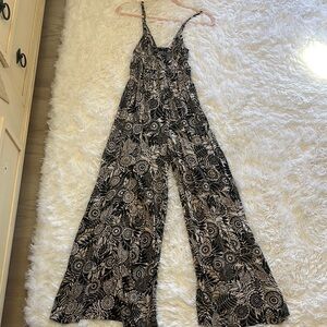 Floral Black and White Jumpsuit
